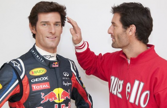 Mark Webber and his Madame Tussauds double