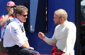 M-Sport boss Malcolm Wilson and Evgeny Novikov at Rally Australia in 2011