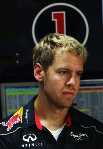 Sebastian Vettel leads a charge of the Red Bulls