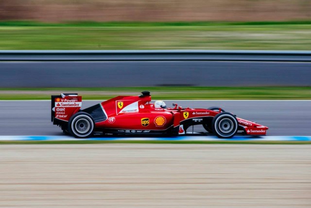 Sebastian Vettel set the fastest time aboard the Ferrari
