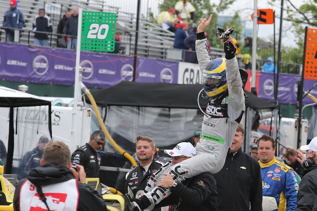 Sebastien Bourdais defied the odds to claim victory in the final leg of the Dual in Detroit
