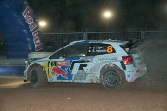 Sebastien Ogier at the opening Super Special stage in Coffs Harbour
