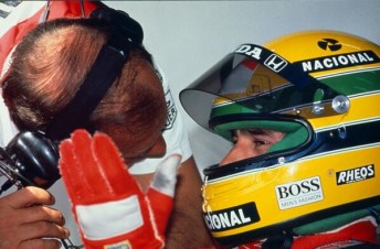 Senna talking to McLaren boss Ron Dennis