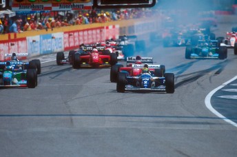 The start of the 1994 San Marino Grand Prix