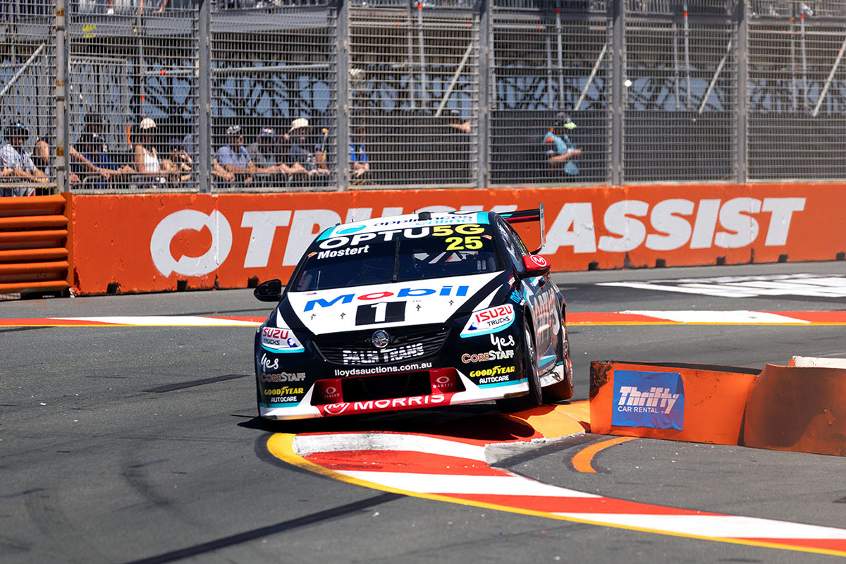 A tyre bundle at the Gold Coast circuit's Beach Chicane. Image: Ross Gibb Photography