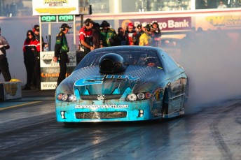 Shane Tucker will be putting 10.5 tyres on his Pro Stock beast to qualify for the winner takes all event (credit - blacktrack.com.au)