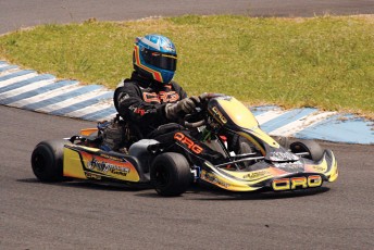 Simon Roberts aboard his High Roller Energy-backed CRG kart during testing last weekend