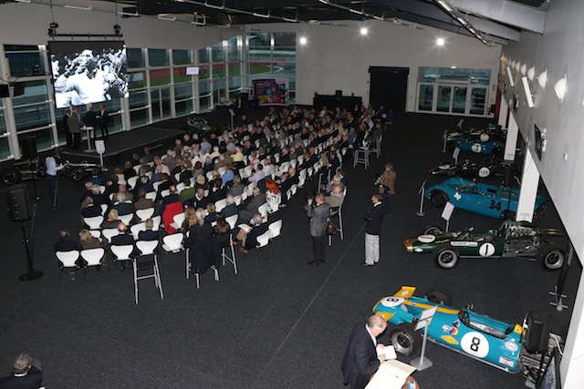 The gathering hears stories told of Sir Jack Brabham