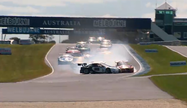 Tamasi shoots into the path of Ricciardello after contact with Hossack. pic: Shannons Nationals TV