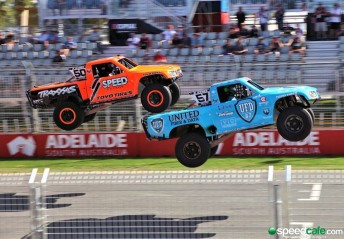 The high flying Stadium Super Trucks were a hit for a second successive year at Clipsal 500 