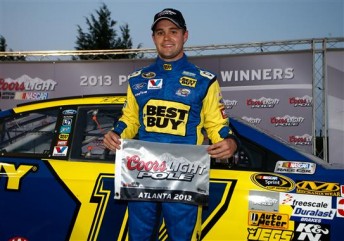 Ricky Stenhouse Jr with his first Sprint Cup pole