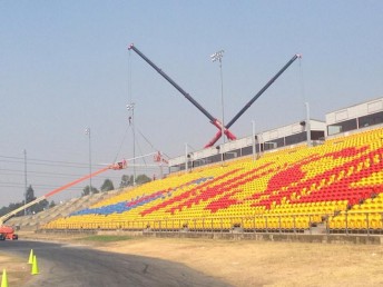 Shade sails being erected at Sydney Dragway (PIC: RT Photography)