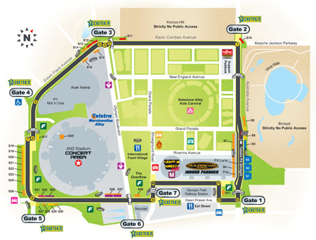 The track map for the Sydney Telstra 500