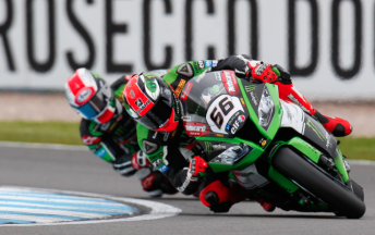 Sykes leads Rea during s hard fought opener at Donington Park