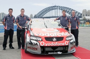 Jamie Whincup, Andrew Thompson, Mark Skaife and Craig Lowndes at yesterday