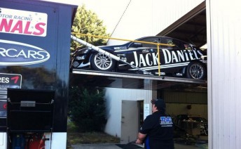 The two Holdens were loaded into the ex-Jack Daniel