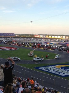 NASCAR officials work on the TV cable system. PIC: Matt Palmer