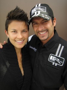 Kelly Racing signing and IndyCar driver Alex Tagliani with his Aussie wife Bronte, who he met at the Gold Coast event