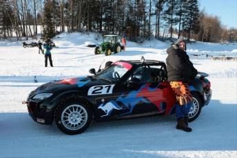 Mazda ice racing in Sweden