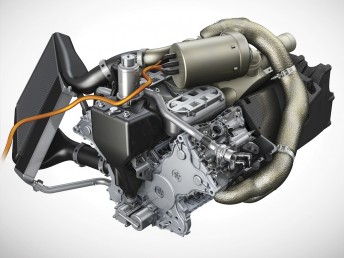 The Porsche turbo charged V4 petrol engine 