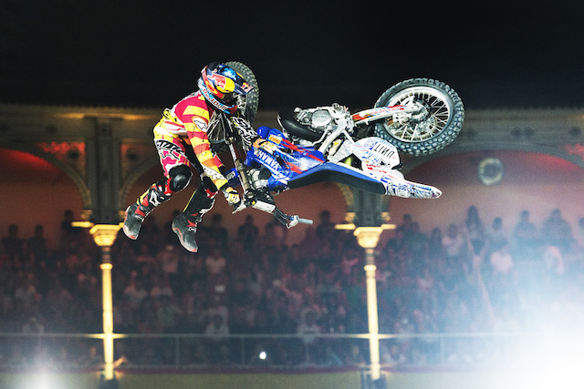 2013 Red Bull X-Fighters world tour Champion and 2015 X Games Gold medalist Tom Pages lands his infamous bike flip 