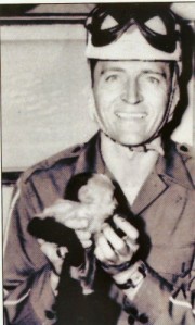 Hall of Fame inductee, Tim Flock and his monkey, who was the first monkey to win a motor race 