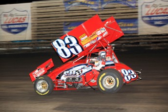 Tim Shaffer on his way to victory in the 2010 Knoxville Nationals. Pic: Paul Carruthers