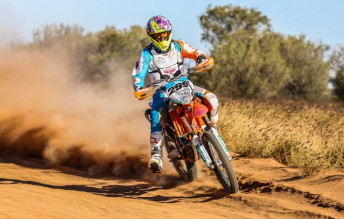 Toby Price out to defend his 2014 Finke title. pic: Moving Pictures