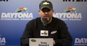 Tony Stewart outlines the latest on his condition at a press conference at Daytona 