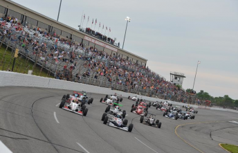 The USF2000 field at Indianapolis Raceway Park