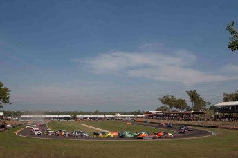 The V8 Supercars field at Hidden Valley