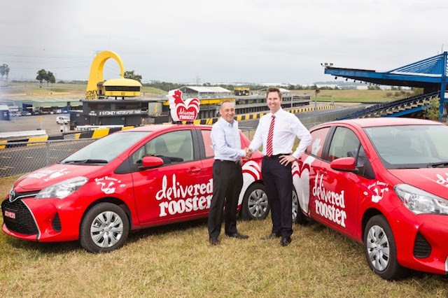 Red Rooster CEO Chris Green with V8 Supercars managing director Matt Braid
