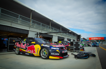 The V8 Supercars teams setting up for this weekend