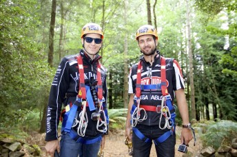 Rick Kelly and Coulthard enjoying their compulsory promo activity for the category. Pic: Peter Harmson