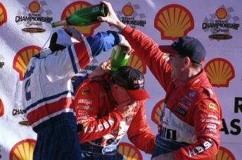 Garth Tander, Mark Skaife and Craig Lowndes on the podium in 1999