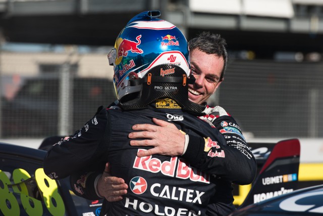 Lowndes and Whincup embrace post-race
