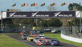 V8 SuperTourers at Pukekohe in April. Pic: Andrew Bright
