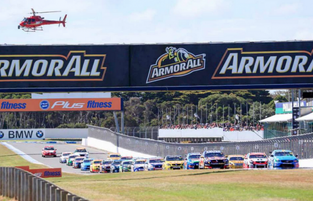 The V8 Supercars field at Phillip Island