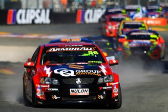 Nathan Pretty on his way to wining the opening race of the 2013 V8 Ute Racing series