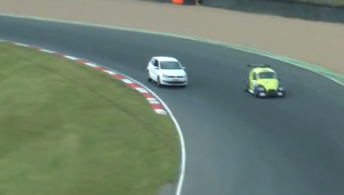 The VW Polo completed a single lap of the circuit