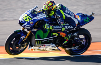 Valentino Rossi on his way to fourth at the Valencia finale 