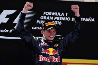 Max Verstappen celebrates victory at the Spanish Grand Prix