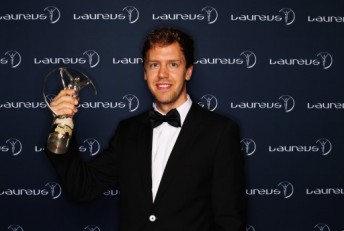 Vettel with his World Sportsman of the year trophy