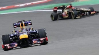 Sebastian Vettel held the Lotus team to take victory in Germany