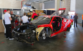 The damaged Vicious Rumour Ferrari