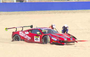 The Vicious Rumour Ferrari ended the session in the gravel