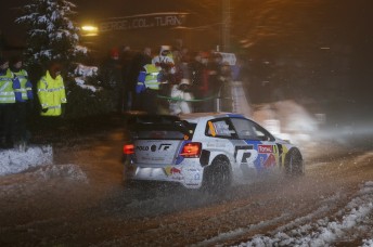 Sebastien Ogier at the famous Col du Turini stage of the Monte Carlo Rally
