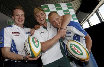O'Connor, Latvala and Hirvonen hamming it up at the official Rally Australia launch