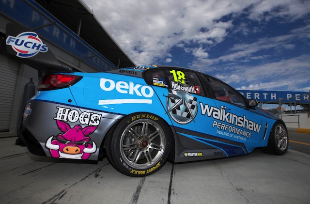 The Lee Holdsworth Commodore run debut Walkinshaw Performance Products livery in Perth after a commercial arrangement which Team 18 will retain for the balance of the season