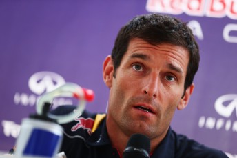Mark Webber fronts the media in Monaco. Pic: Clive Mason/Getty Images